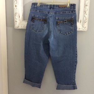 Cos Jean Capris leather stud Jeans Roll Hem 6P cuffed Citizens of Humanity